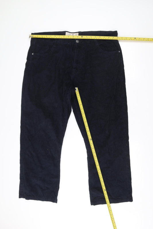 Easy Men’s Blue Corduroy Chino Trousers 40W 30L Regular Fit