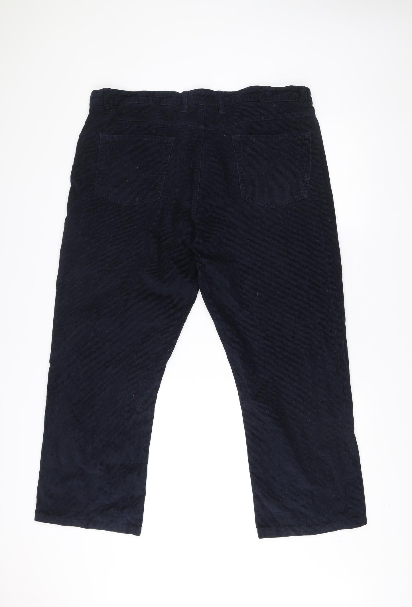 Easy Men’s Blue Corduroy Chino Trousers 40W 30L Regular Fit