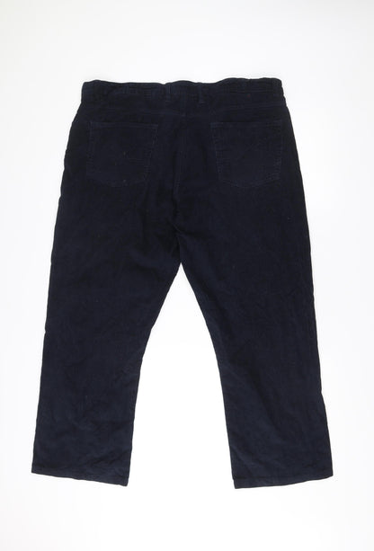 Easy Men’s Blue Corduroy Chino Trousers 40W 30L Regular Fit