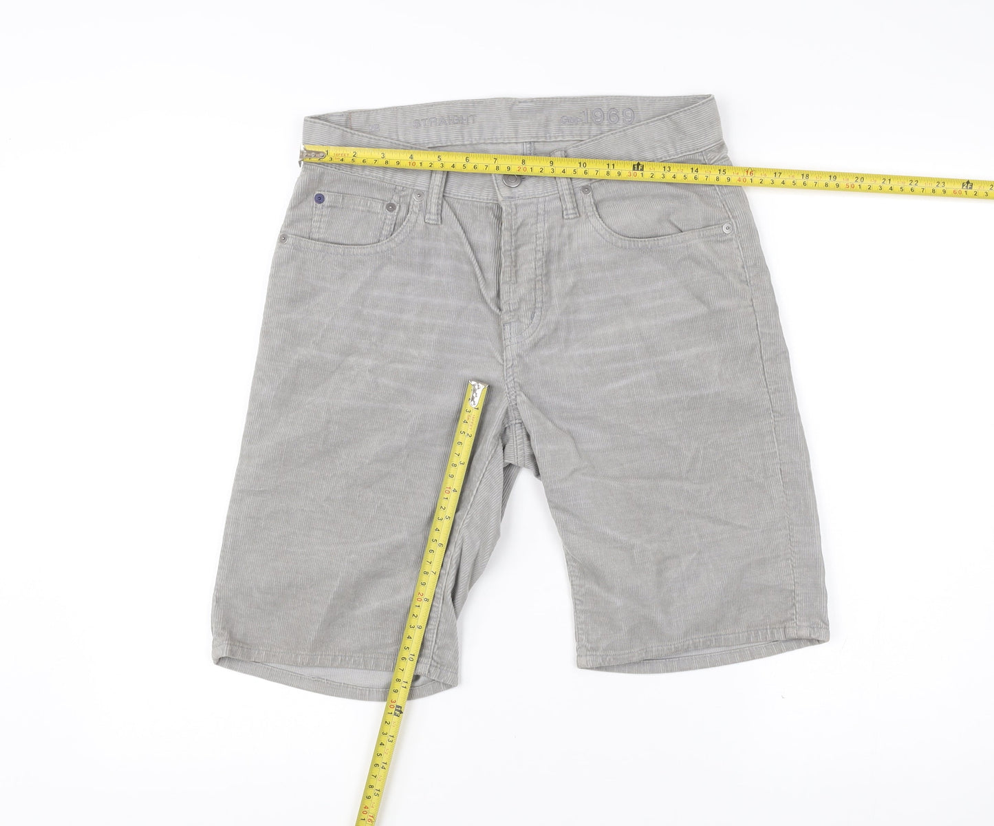 Gap Men's Grey Corduroy Chino Shorts Size 28 Regular Fit