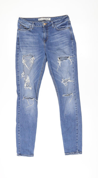 Denim Co. Womens Blue Size 10 Distressed Skinny Jeans