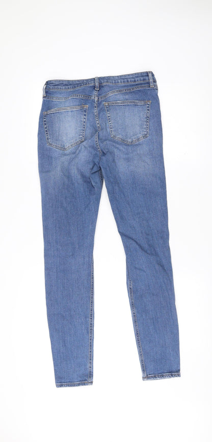 Denim Co. Womens Blue Size 10 Distressed Skinny Jeans