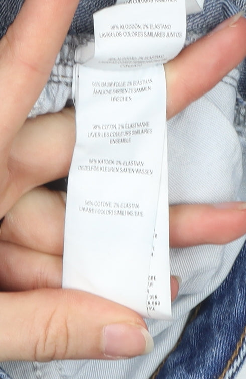 Denim Co. Womens Blue Size 10 Distressed Skinny Jeans