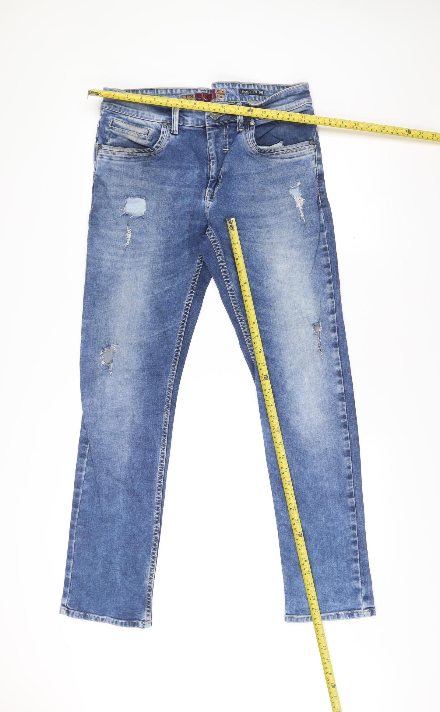 Mens UK Size 32 Buffalo Slim Fit Skinny Blue Jeans