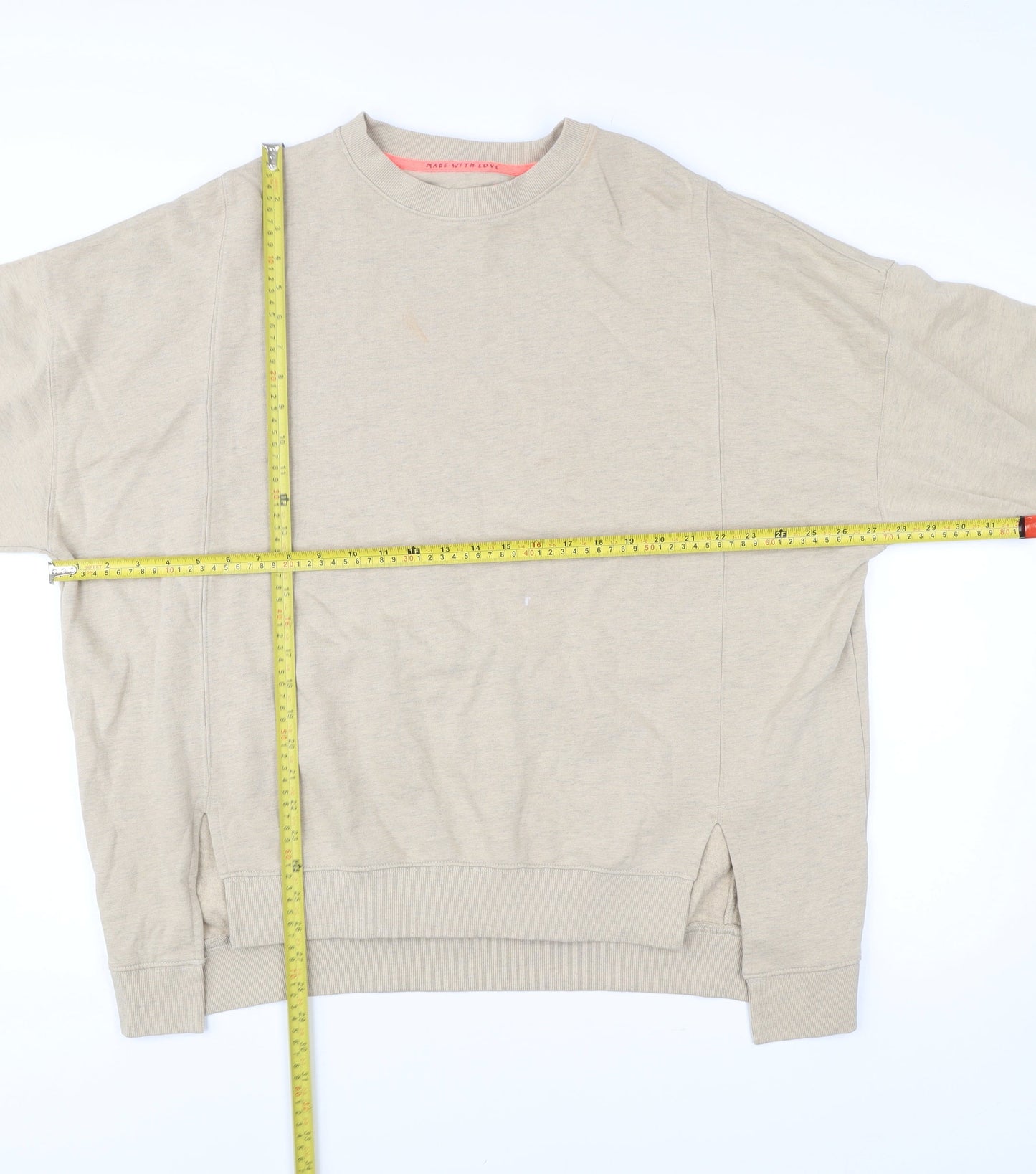 Mens UK Size M River Island Beige Pullover Sweatshirt