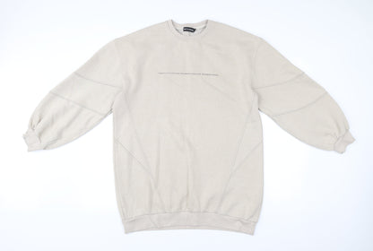PrettyLittleThing Womens Beige Logo Sweatshirt Size 12 Pullover
