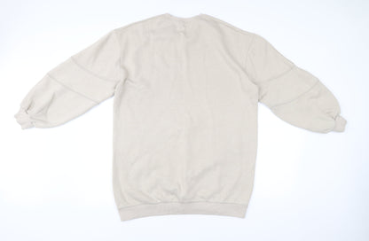 PrettyLittleThing Womens Beige Logo Sweatshirt Size 12 Pullover