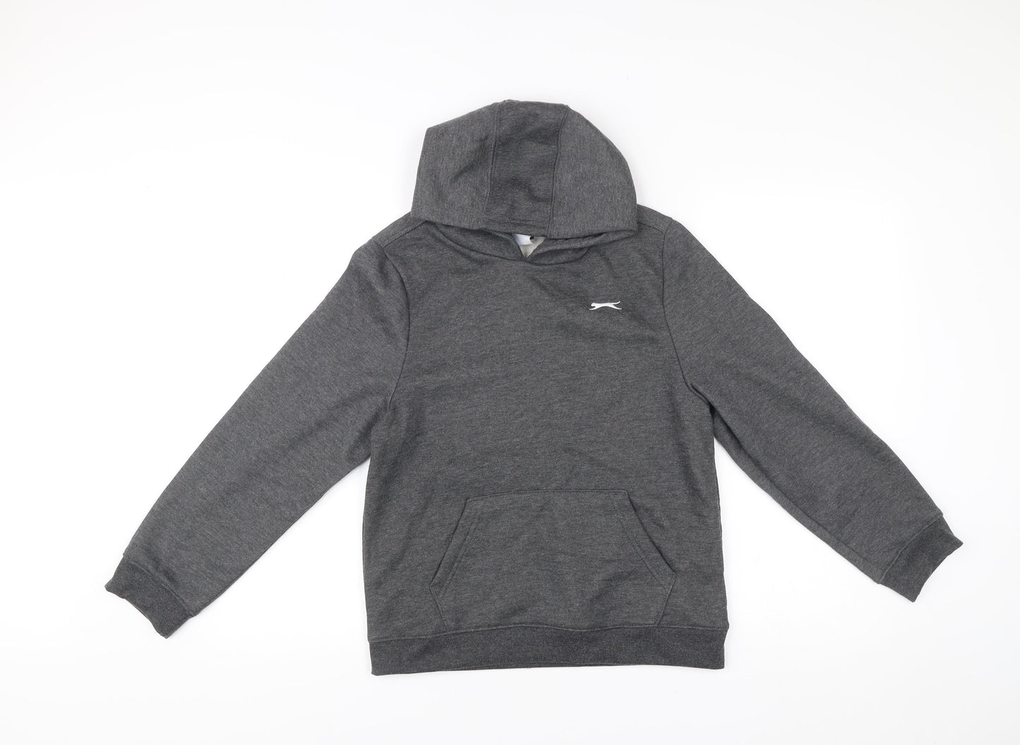 Slazenger Boys Grey Pullover Hoodie 13 Years Sports Casual Hooded Sweatshirt