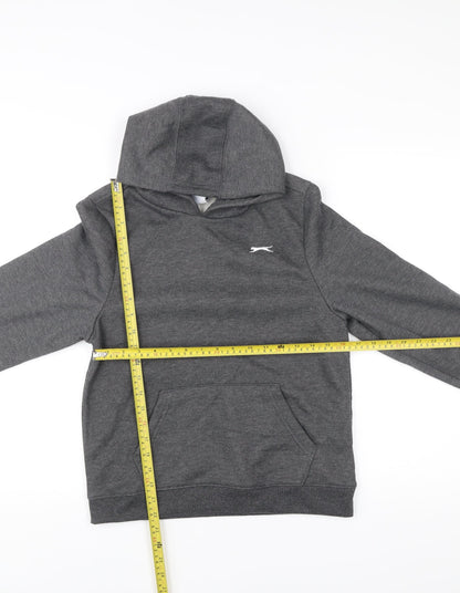 Slazenger Boys Grey Pullover Hoodie 13 Years Sports Casual Hooded Sweatshirt