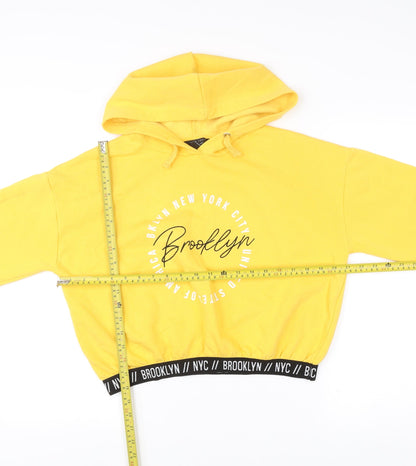 New Look Girls Yellow Hoodie Age 14-15 Years Brooklyn Pullover Graphic