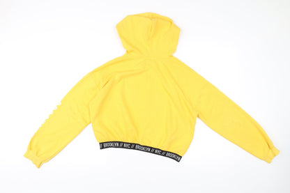 New Look Girls Yellow Hoodie Age 14-15 Years Brooklyn Pullover Graphic