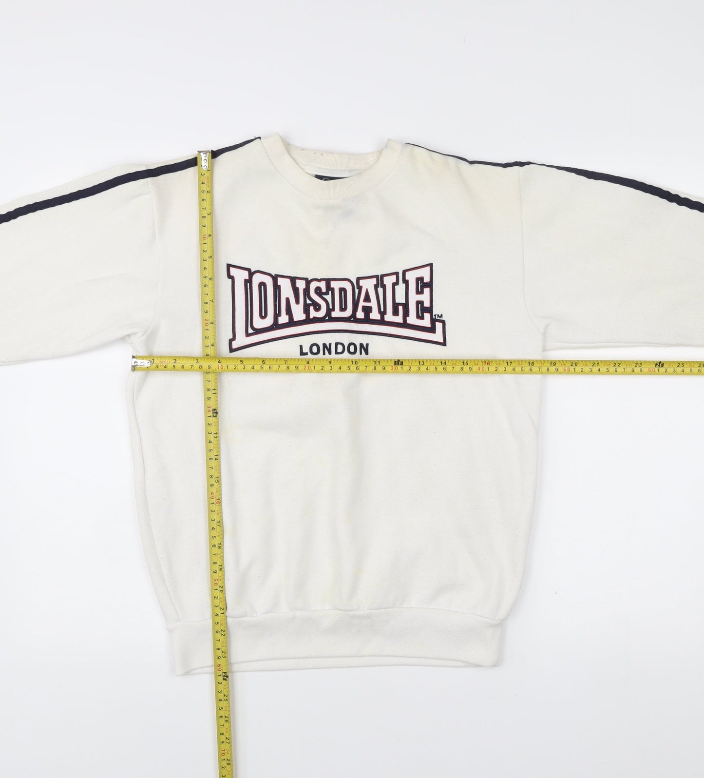 Lonsdale Boys White Sweatshirt 11-12 Years Crew Neck Pullover Logo