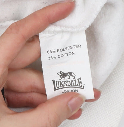 Lonsdale Boys White Sweatshirt 11-12 Years Crew Neck Pullover Logo