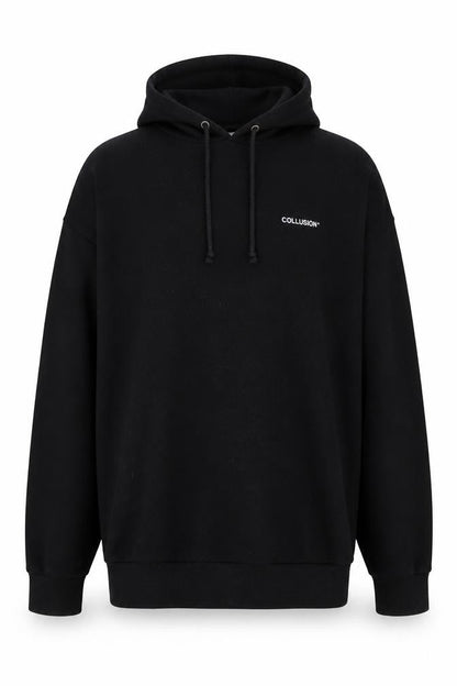 Unisex Adults UK Size L COLLUSION Black Pullover Hoodie
