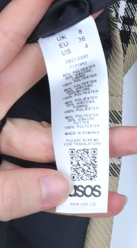 Womens UK Size 8 ASOS Beige Basic Jacket