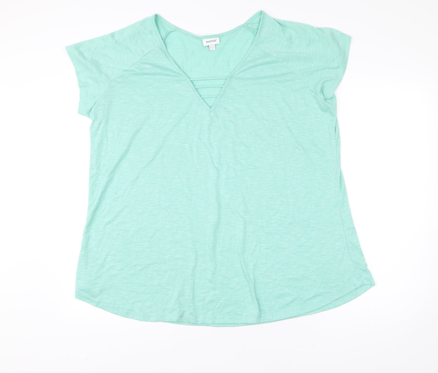 Avenue Women’s Green Size 20 V-Neck Short Sleeve T-Shirt