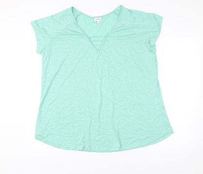 Avenue Women’s Green Size 20 V-Neck Short Sleeve T-Shirt