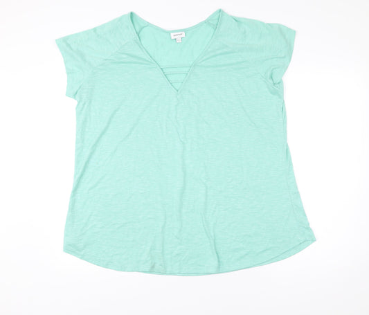 Avenue Women’s Green Size 20 V-Neck Short Sleeve T-Shirt