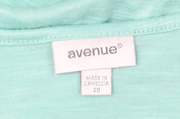 Avenue Women’s Green Size 20 V-Neck Short Sleeve T-Shirt