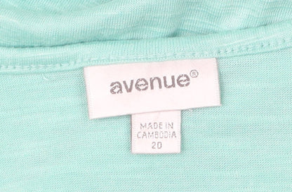 Avenue Women’s Green Size 20 V-Neck Short Sleeve T-Shirt