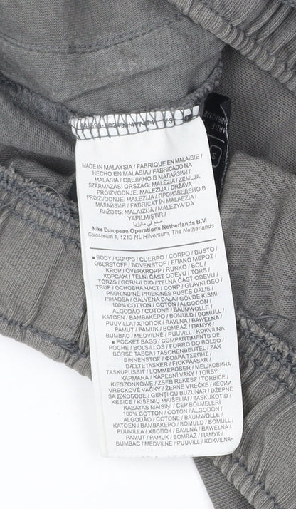 Nike Men's Grey Small Athletic Cotton Shorts with Pockets