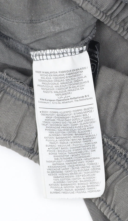 Nike Men's Grey Small Athletic Cotton Shorts with Pockets