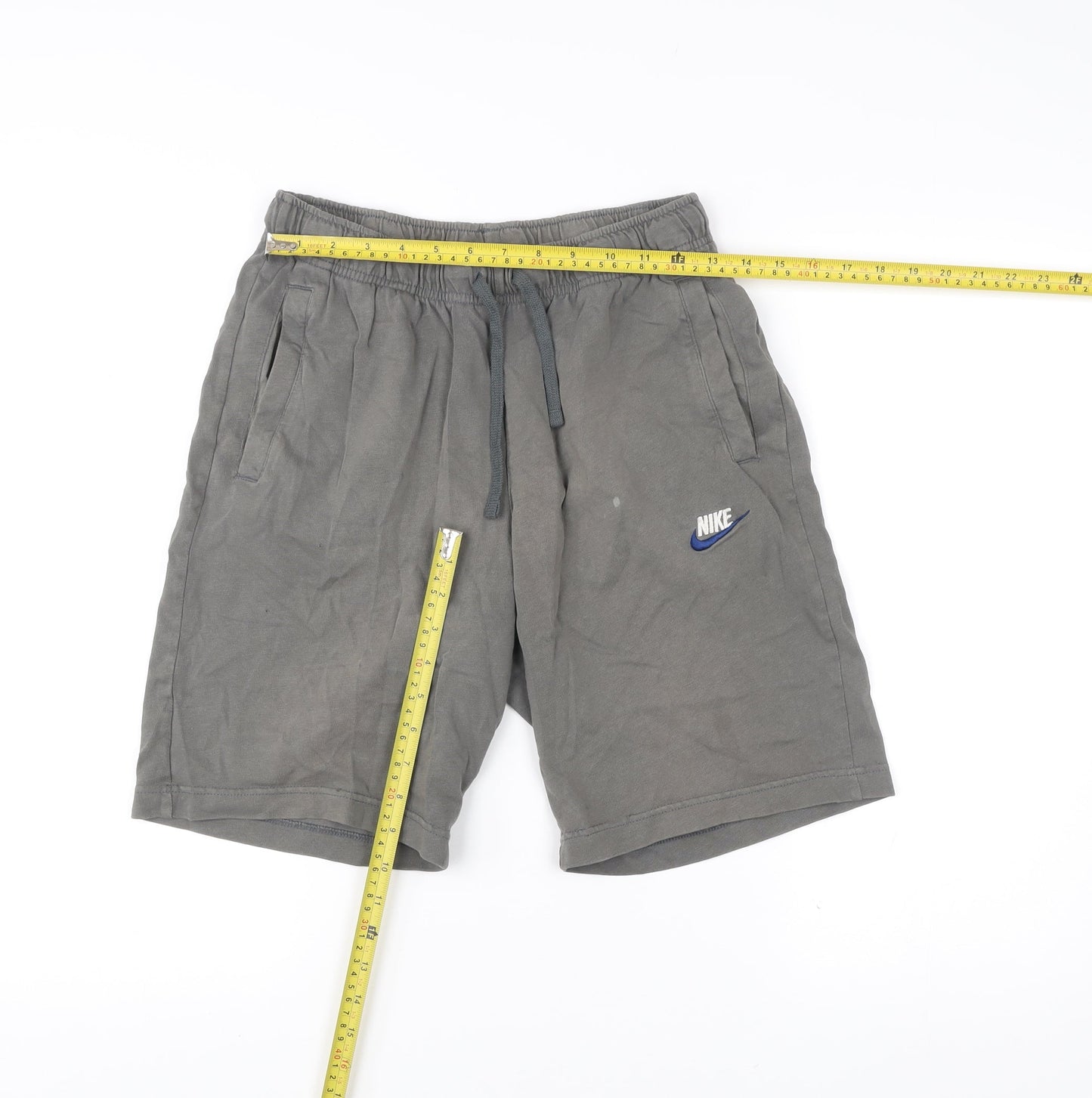 Nike Men's Grey Small Athletic Cotton Shorts with Pockets