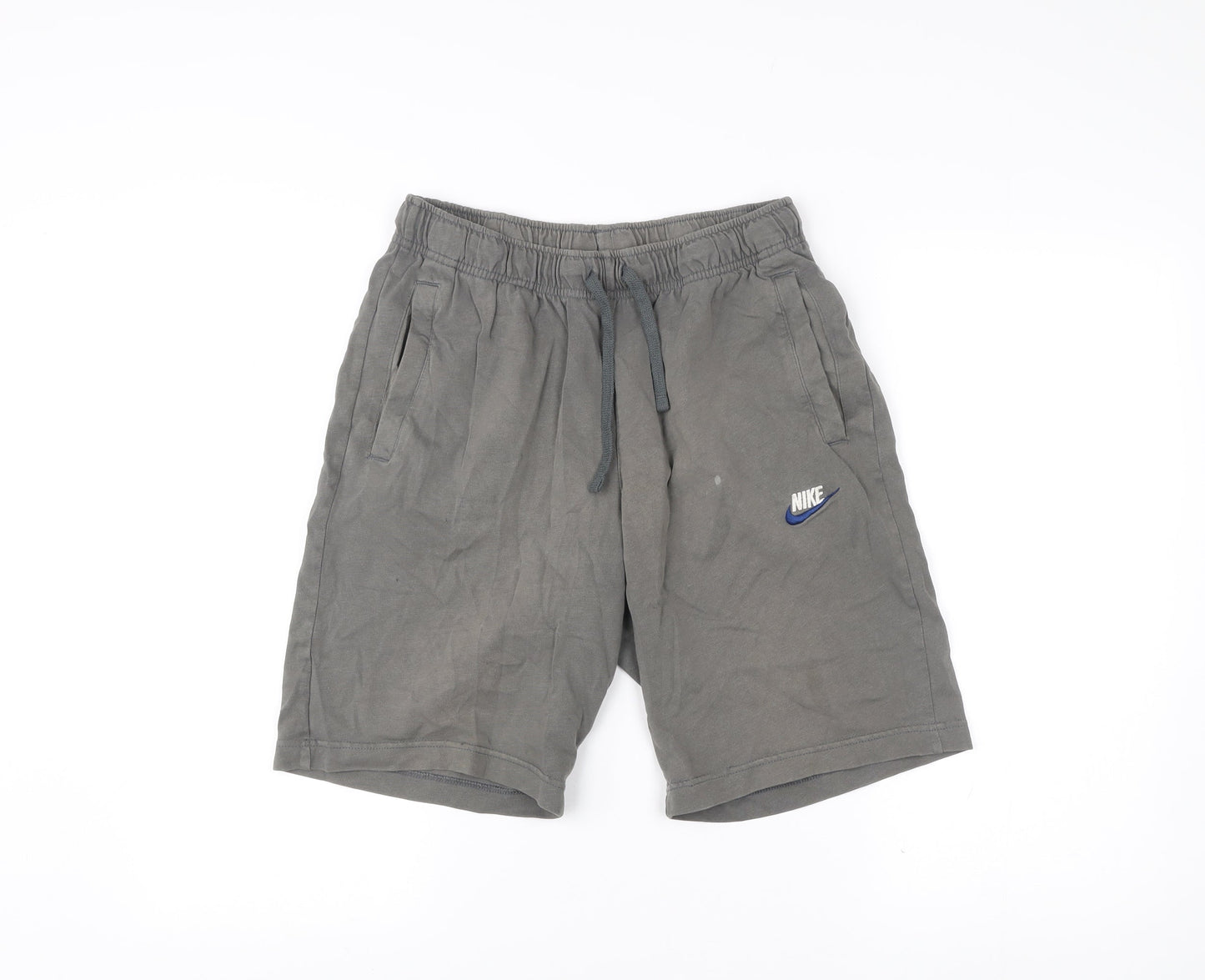 Nike Men's Grey Small Athletic Cotton Shorts with Pockets