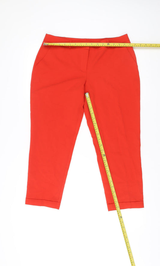 Womens UK Size 12 Dorothy Perkins Slim Fit BusinessCasualWorkwear Red Trousers