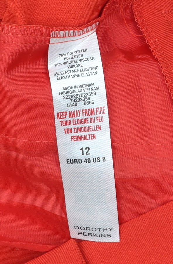 Womens UK Size 12 Dorothy Perkins Slim Fit BusinessCasualWorkwear Red Trousers
