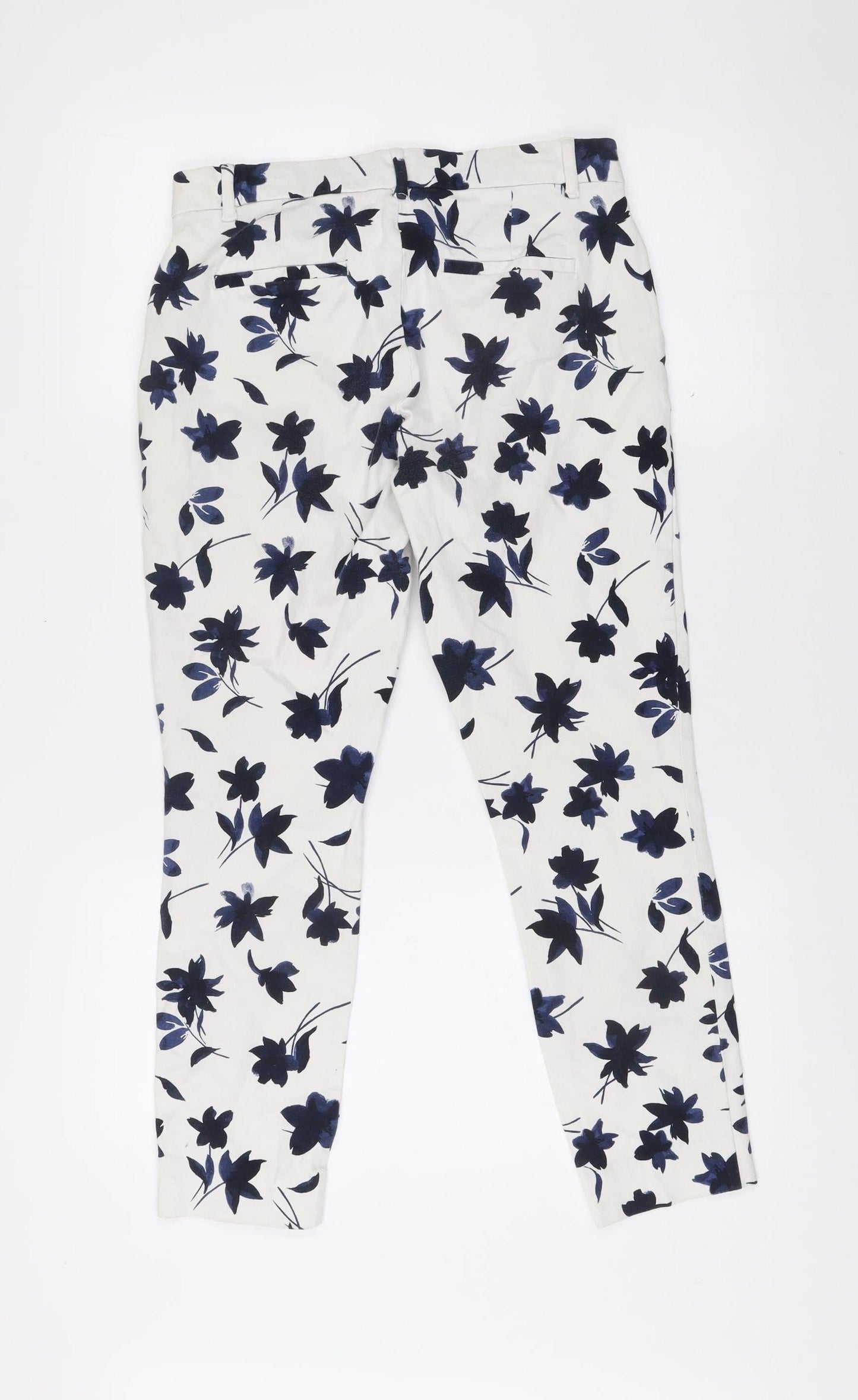 Womens UK Size 10 Gap Slim Fit Ankle White Trousers