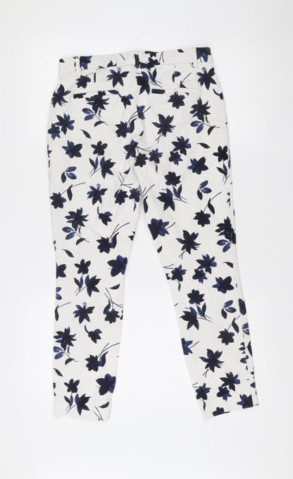 Womens UK Size 10 Gap Slim Fit Ankle White Trousers