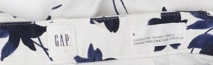 Womens UK Size 10 Gap Slim Fit Ankle White Trousers