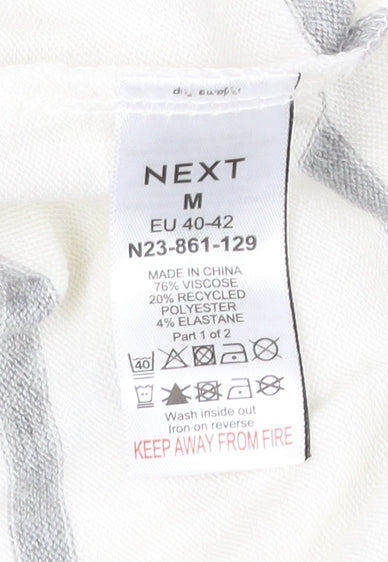 Womens UK Size M NEXT White Pullover Jumper