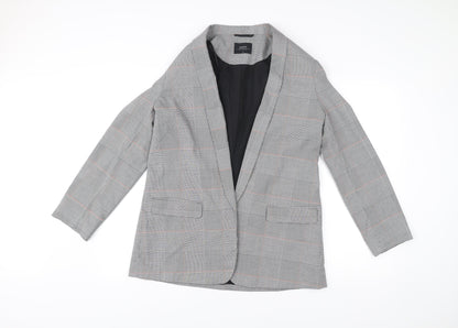 Papaya Women Grey Check Blazer Size 14 Workwear Jacket