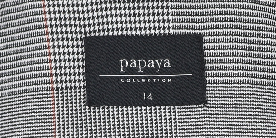 Papaya Women Grey Check Blazer Size 14 Workwear Jacket