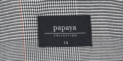 Papaya Women Grey Check Blazer Size 14 Workwear Jacket