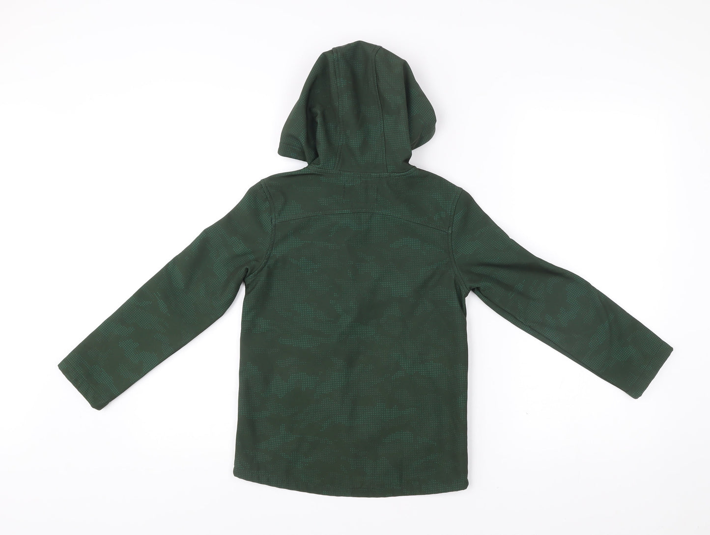 Mountain Warehouse Boys Green Camouflage Softshell Jacket 7-8 Yrs Hooded