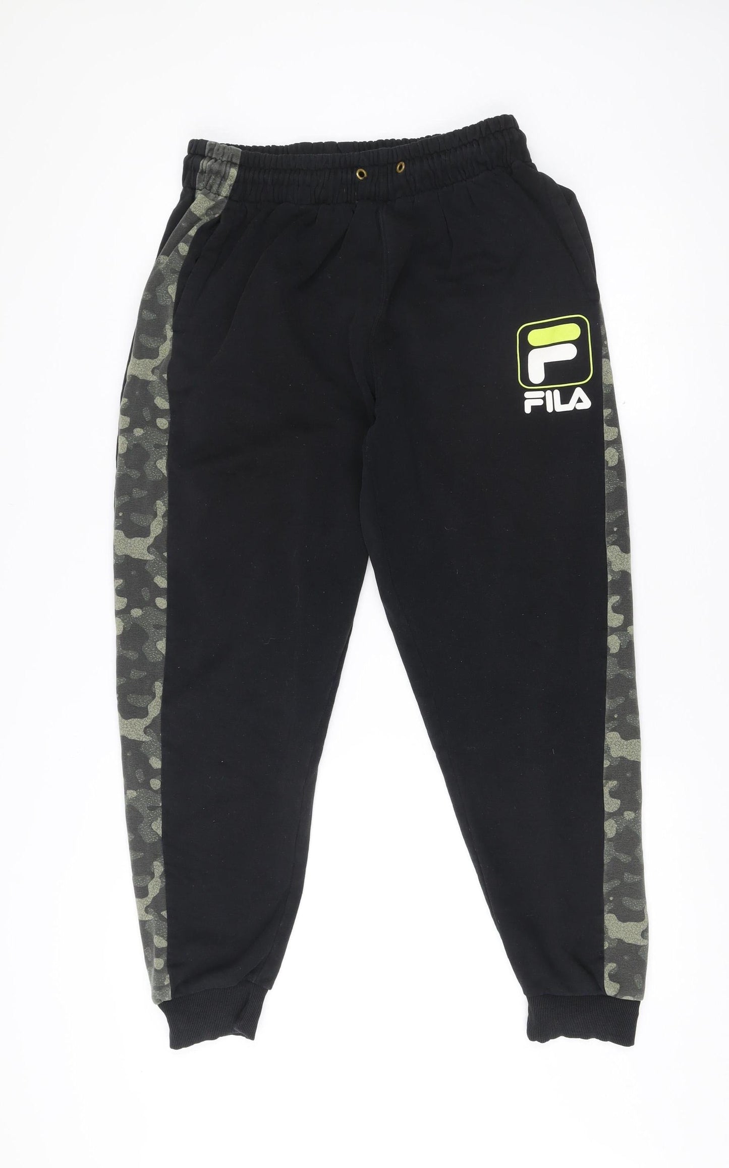 Fila Mens Black Camouflage Side Stripe Jogger Sweatpants M Regular