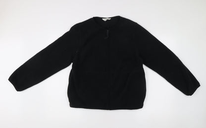 Marks and Spencer Women’s Black M Fleece Zip Jacket Regular Fit