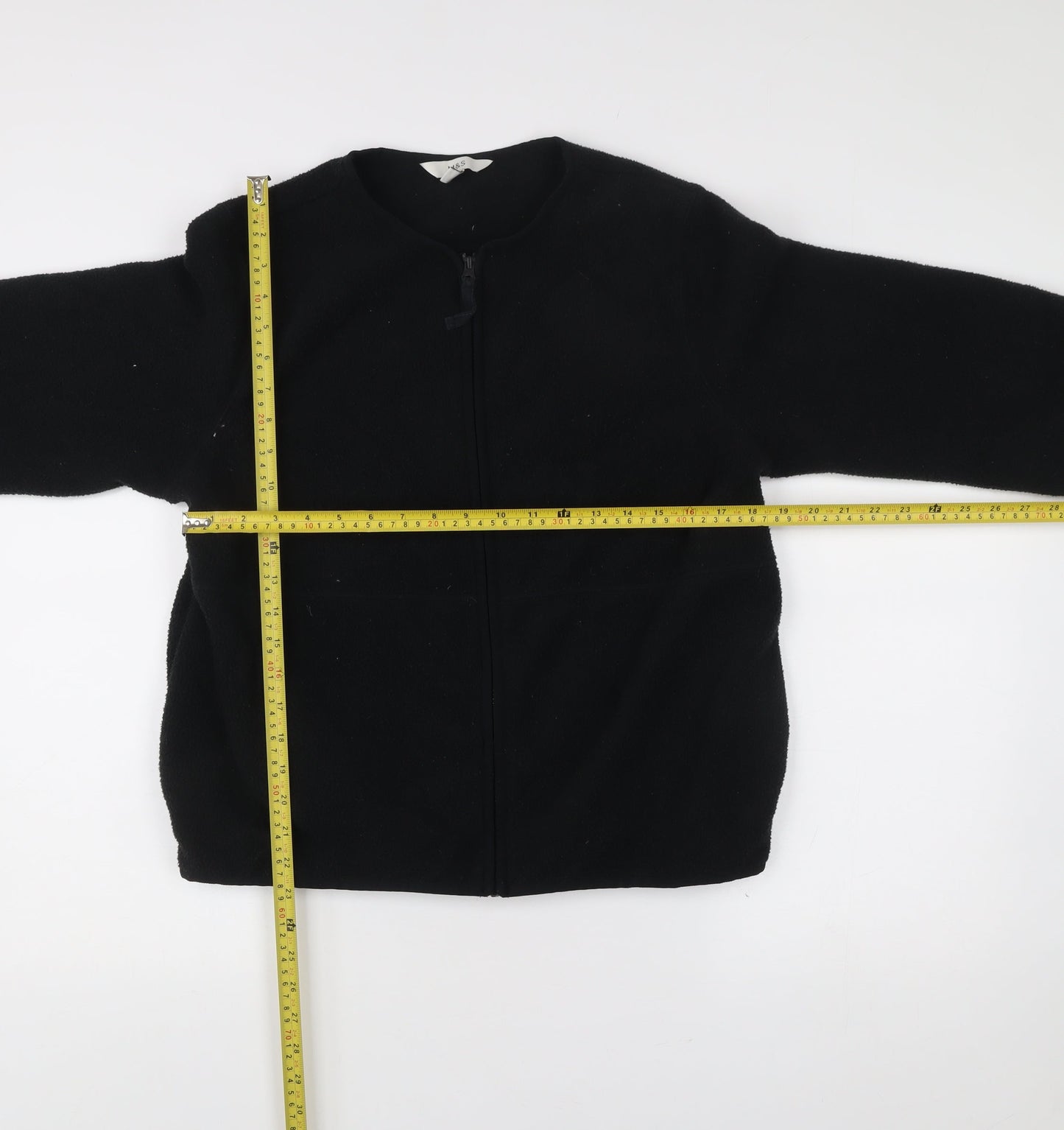 Marks and Spencer Women’s Black M Fleece Zip Jacket Regular Fit