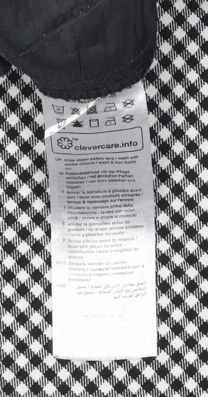 EDC Womens Black Check Slim Trousers Size 10 Regular Cotton Blend