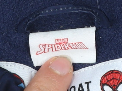 Marvel Spider-Man Boys Blue Puffer Jacket Coat 12-18M Hooded Winter