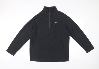 Trespass Men’s Black XL 44-46" Fleece Jacket 1/2 Zip Outdoor Regular Fit