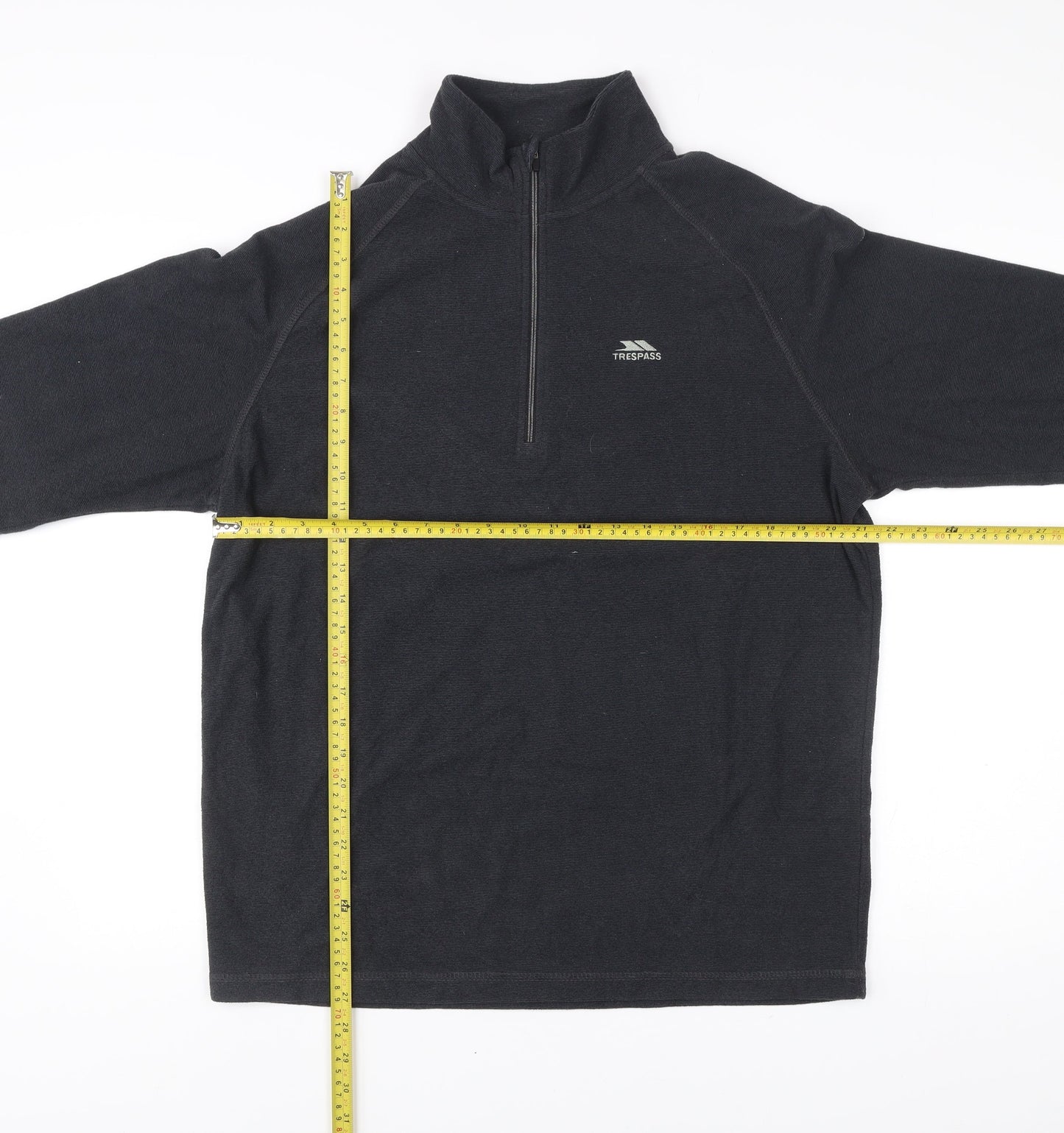 Trespass Men’s Black XL 44-46" Fleece Jacket 1/2 Zip Outdoor Regular Fit