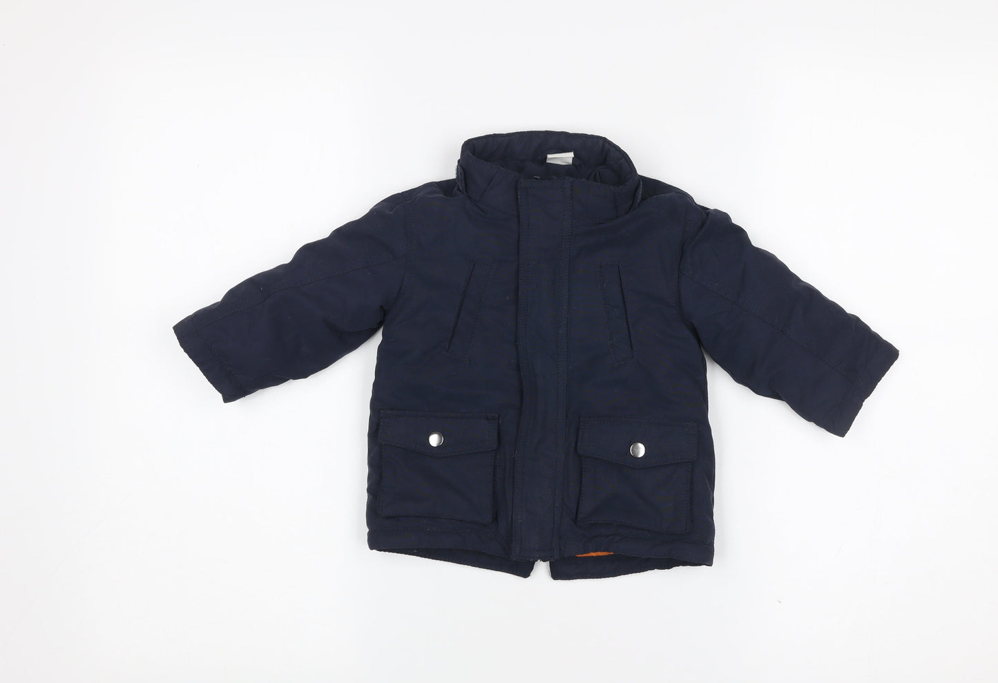 H&M Unisex Baby Blue 6-9 Months Puffer Jacket Hooded Winter Coat