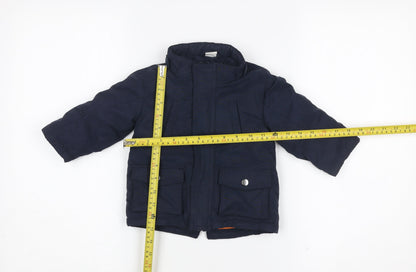H&M Unisex Baby Blue 6-9 Months Puffer Jacket Hooded Winter Coat