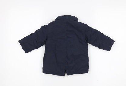 H&M Unisex Baby Blue 6-9 Months Puffer Jacket Hooded Winter Coat