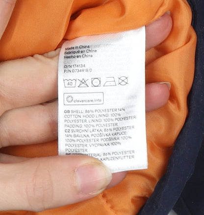 H&M Unisex Baby Blue 6-9 Months Puffer Jacket Hooded Winter Coat