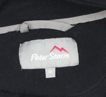 Peter Storm Womens Black Size 16 Fleece 1/2 Zip Jacket Outdoor Hiking